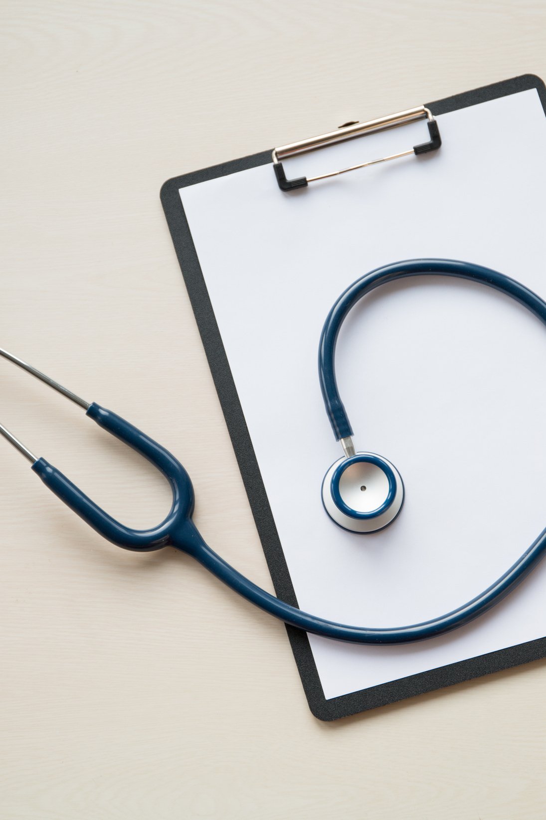 Stethoscope in doctors desk